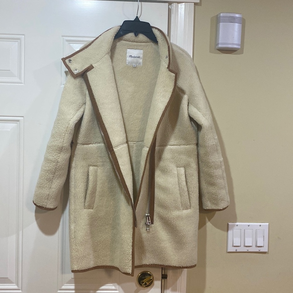 New Madewell Sherpa Estate Cocoon coat jacket - Picture 5 of 11